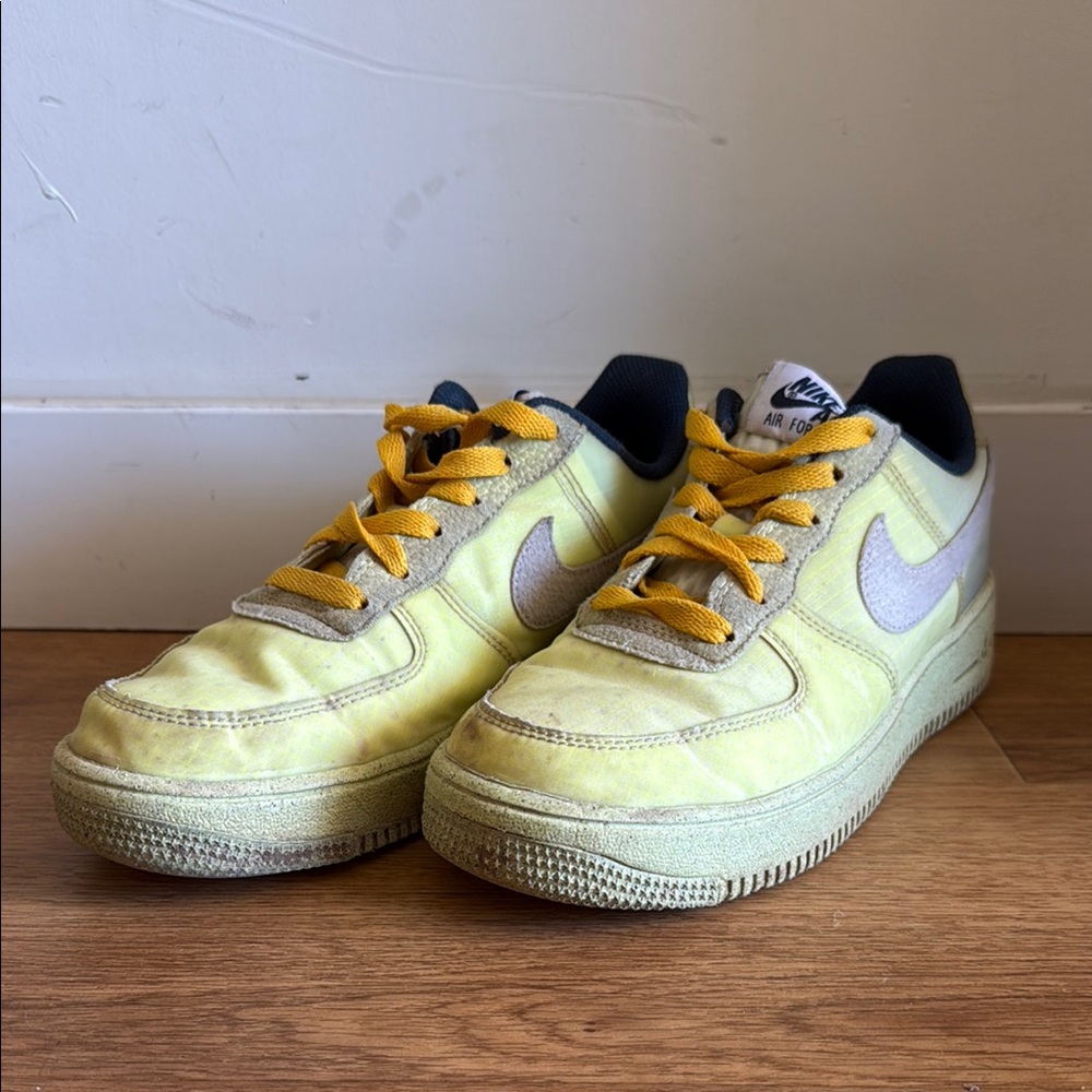 Nike Yellow and White Sneakers Air Force 1